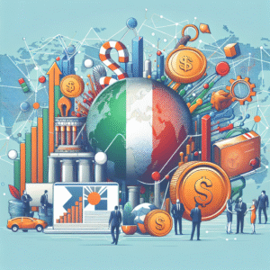 Create a realistic, illustrative image that represents the topic: Latest News: Economic Transformations Redefining the Future of the Italian Market. The image should be modern, engaging, suitable for accompanying a news article. Please avoid including any text or writings in the image.